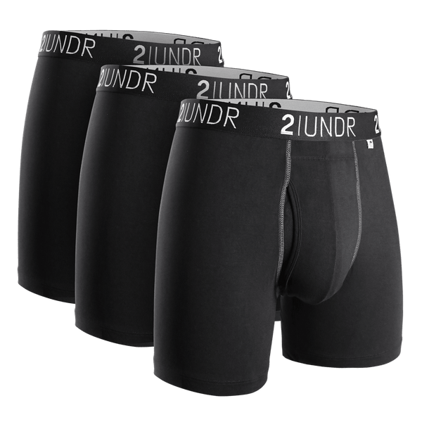 Swing Shift 6" Boxer Brief - 3 Pack Boxset - Black/Black/Black S - 2UNDR ANZ