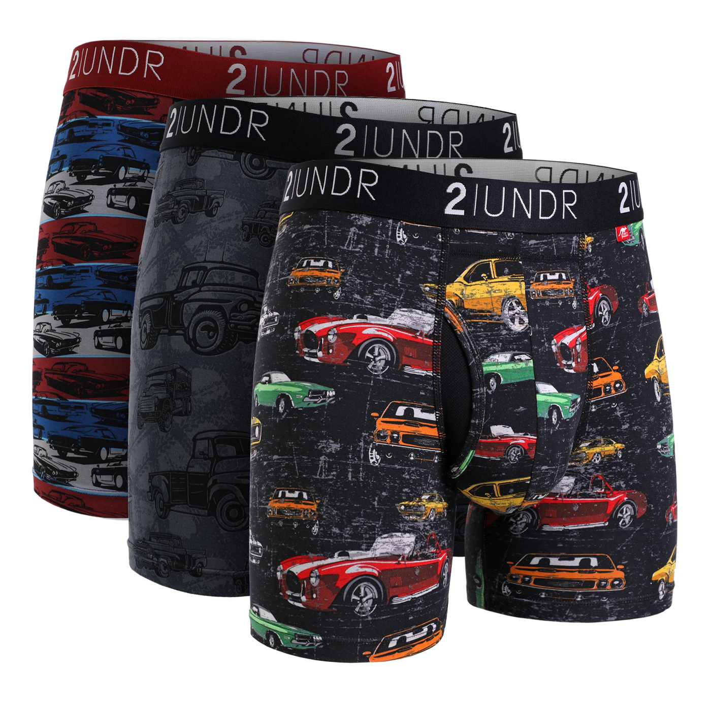 Swing Shift 6" Boxer Brief - 3 Pack Boxset - Race Pace/Vintage Muscle/Trucked