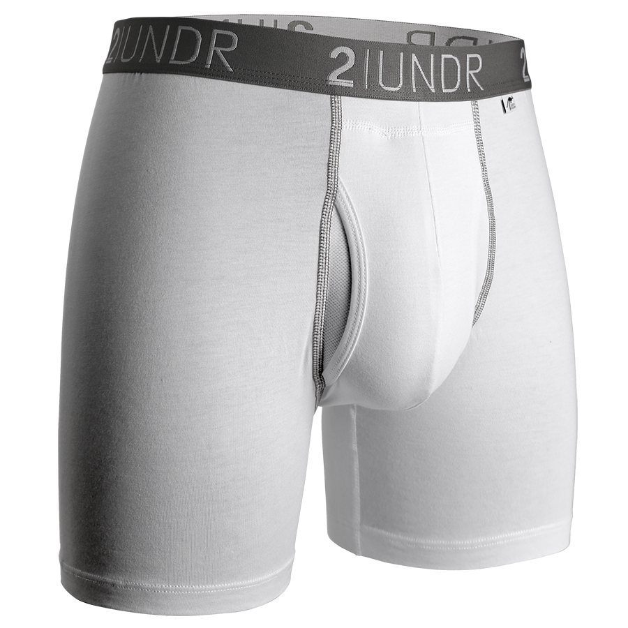 Swing Shift 6" Boxer Brief - White/Grey