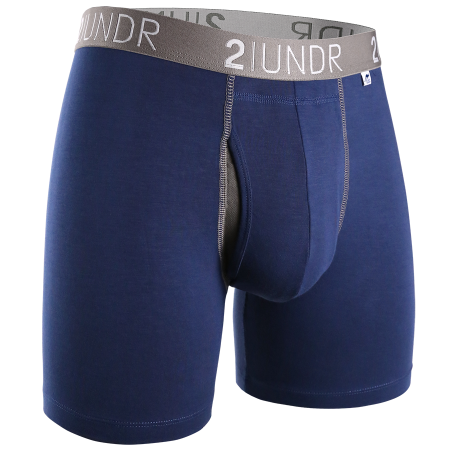 Swing Shift 6" Boxer Brief - Navy/Grey