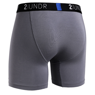 Swing Shift 6" Boxer Brief - Grey/Blue